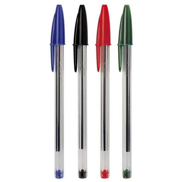 Pluma Bic transparente dura + punto medio